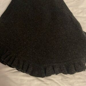 Gruppo Italiano Gray Wool Women Long Ruffle Fringe Wrap Poncho Size One Size OS